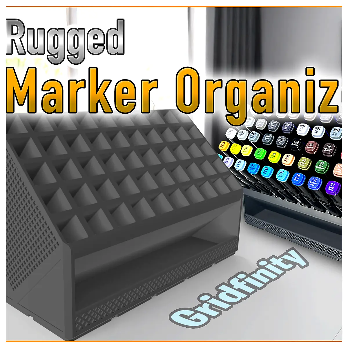 Rugged Marker Holder Organizer Pens Brush Holder Storage Portable Art Supplies Desk Organizer