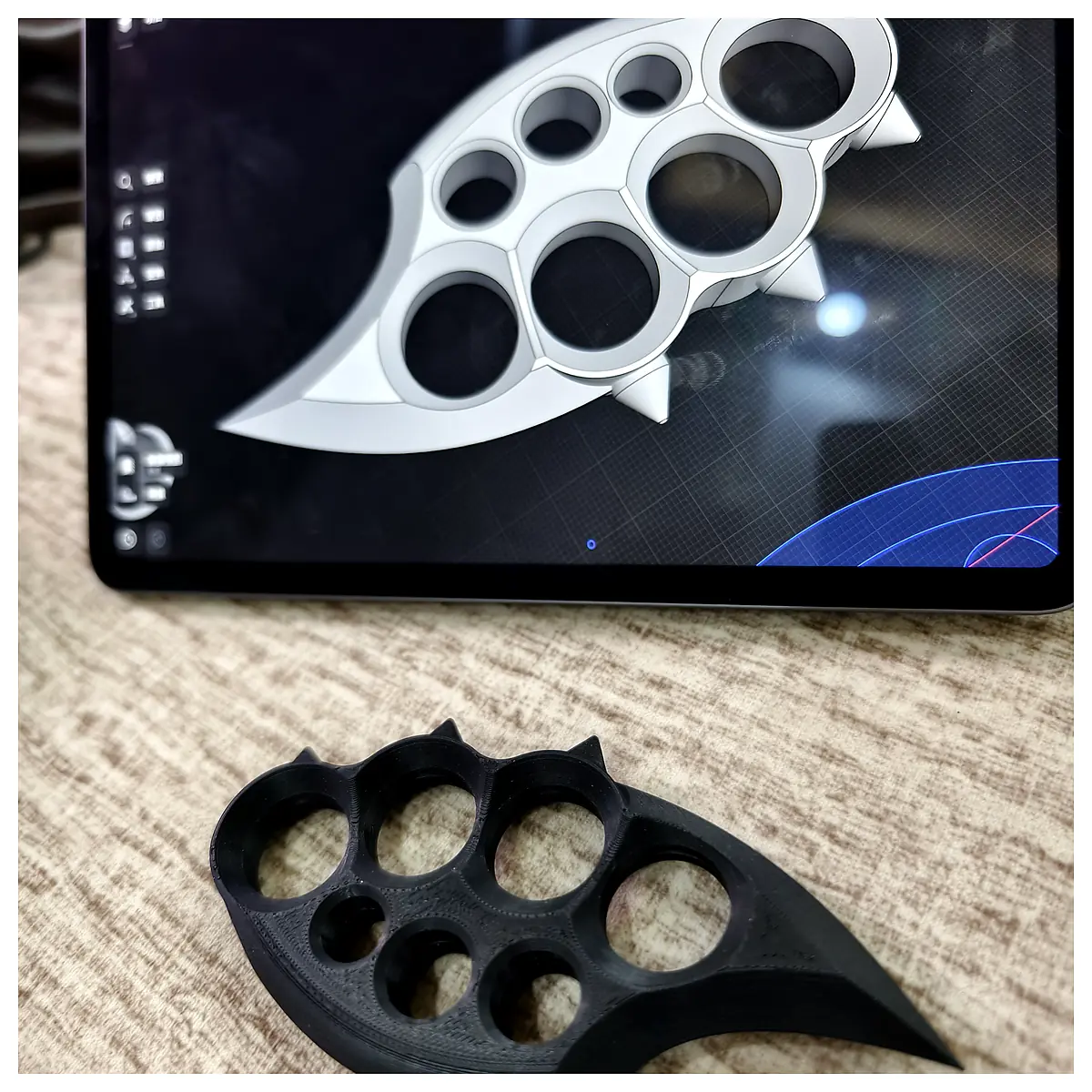 Grocery Carrier Tool Self Defense Knuckle Duster Emergency Weapon Parts Repair