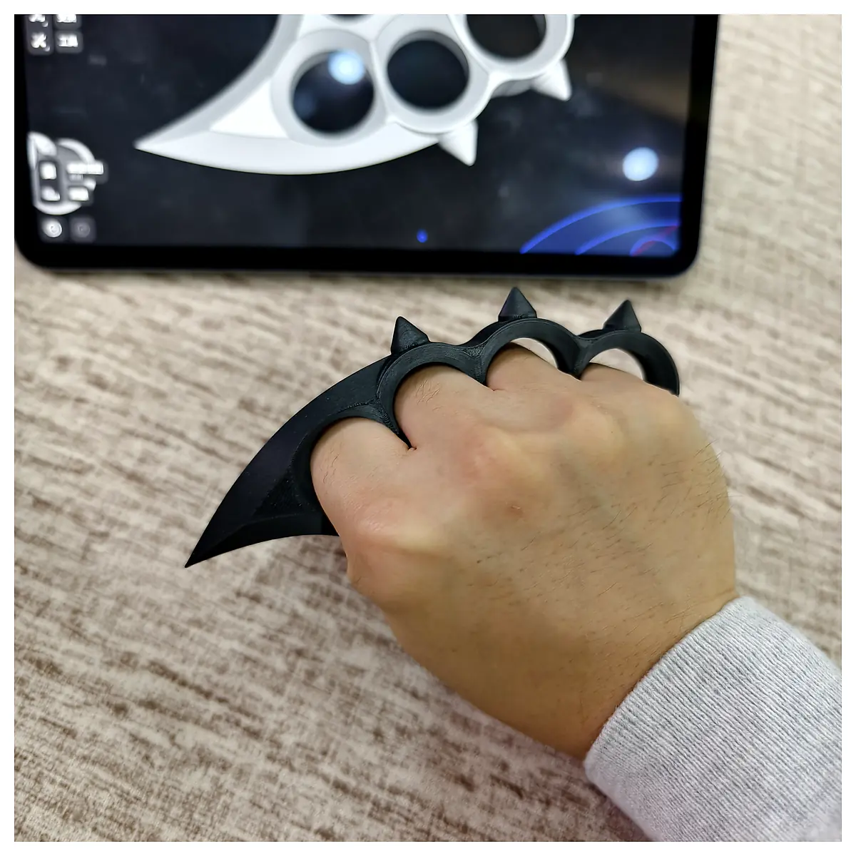 Grocery Carrier Tool Self Defense Knuckle Duster Emergency Weapon Parts Repair