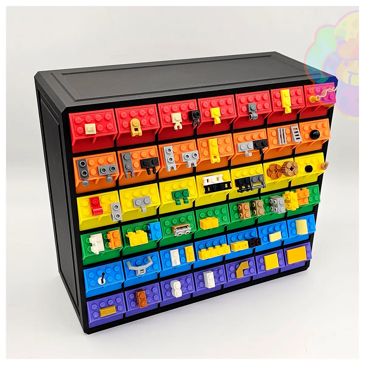 Modular Brick Organizer Studded Labels Drawer Storage Toy Organizer Building Block Accessories Parts