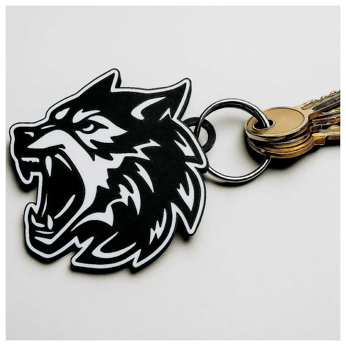 Wolf Keychain Animal Charm Lucky Amulet Wolf Pattern Jewelry Courage Symbol Friends Keyring