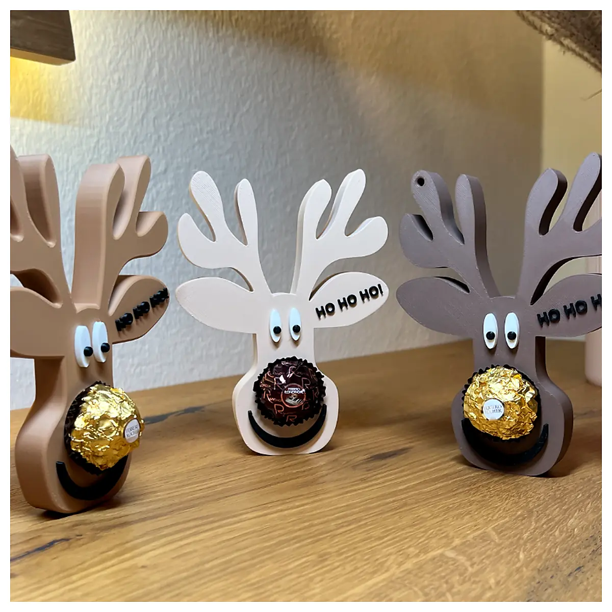 Reindeer Head Nose Festive Decoration Christmas Gift Deer Antlers Christmas Ornament Holiday Decor
