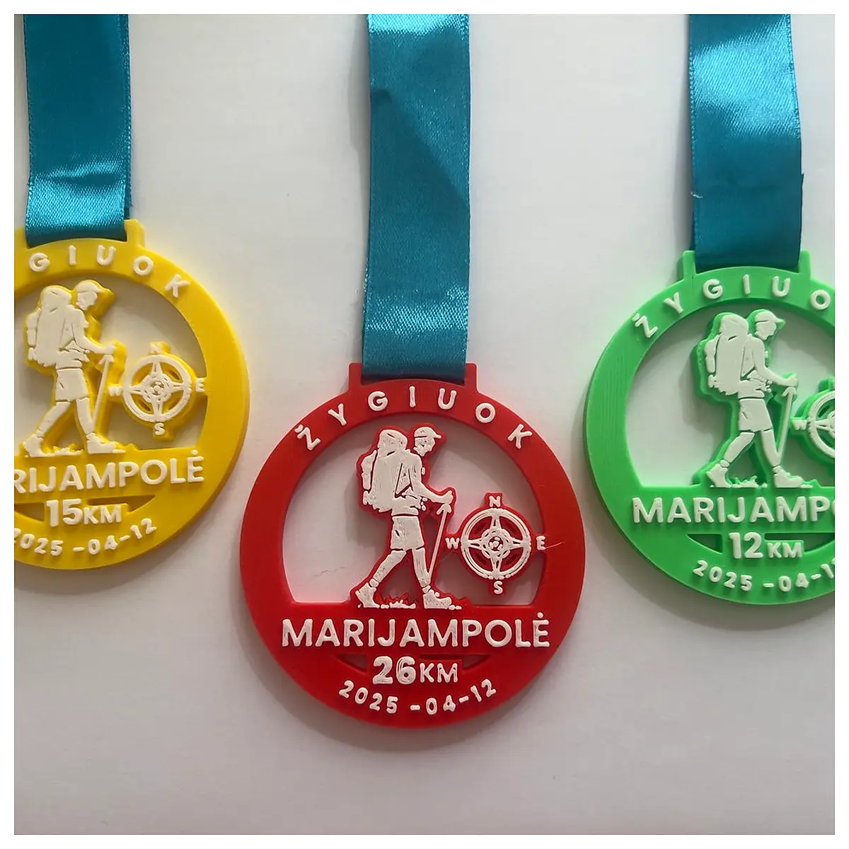 Personalized Hiking Medal Custom Award Ribbon Race Medals Achievement Badge for Events Competitions Celebrations