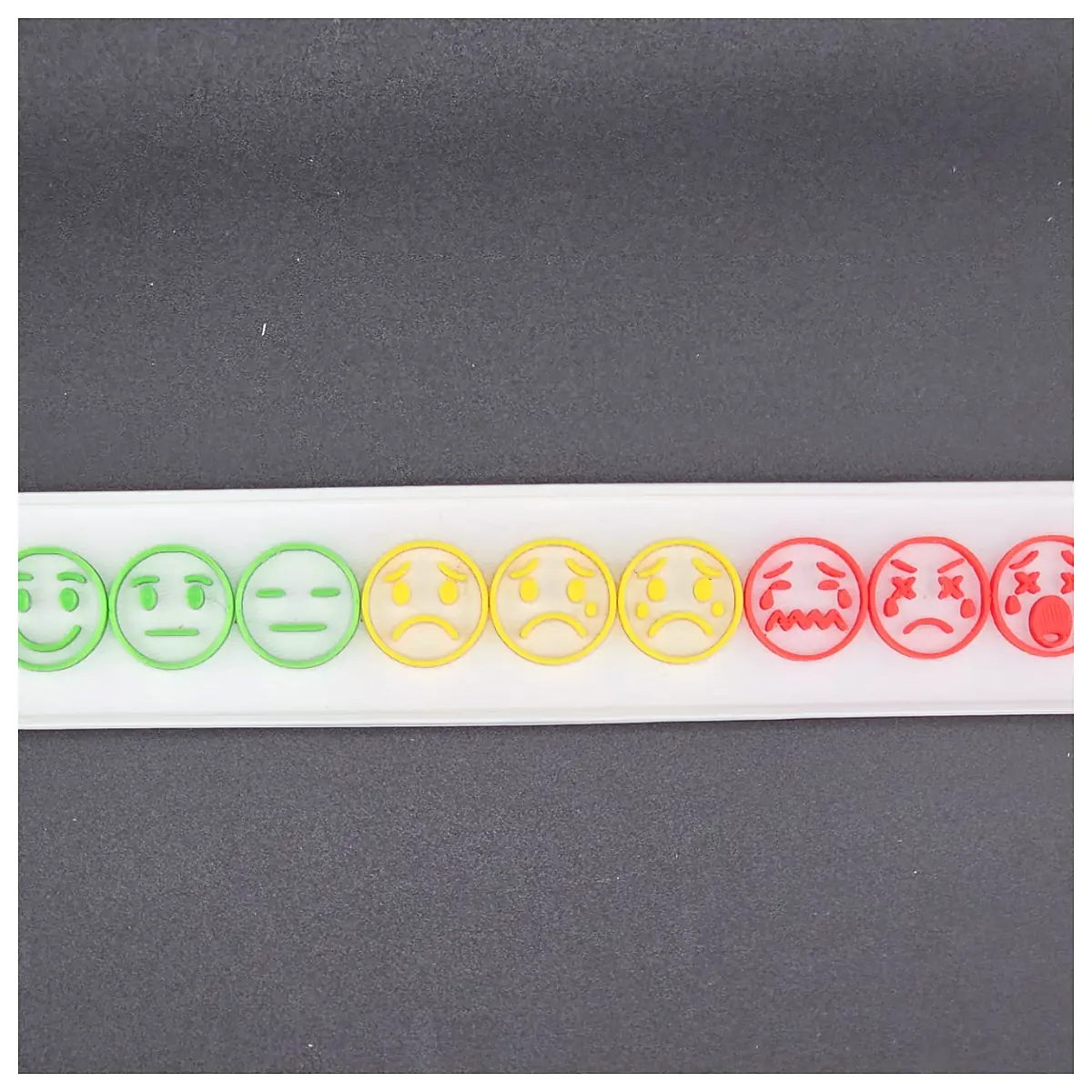 Gridfinity Visual Pain Scale 1x6 Grid Pain Level Measurement Card Accessory Parts Assembly