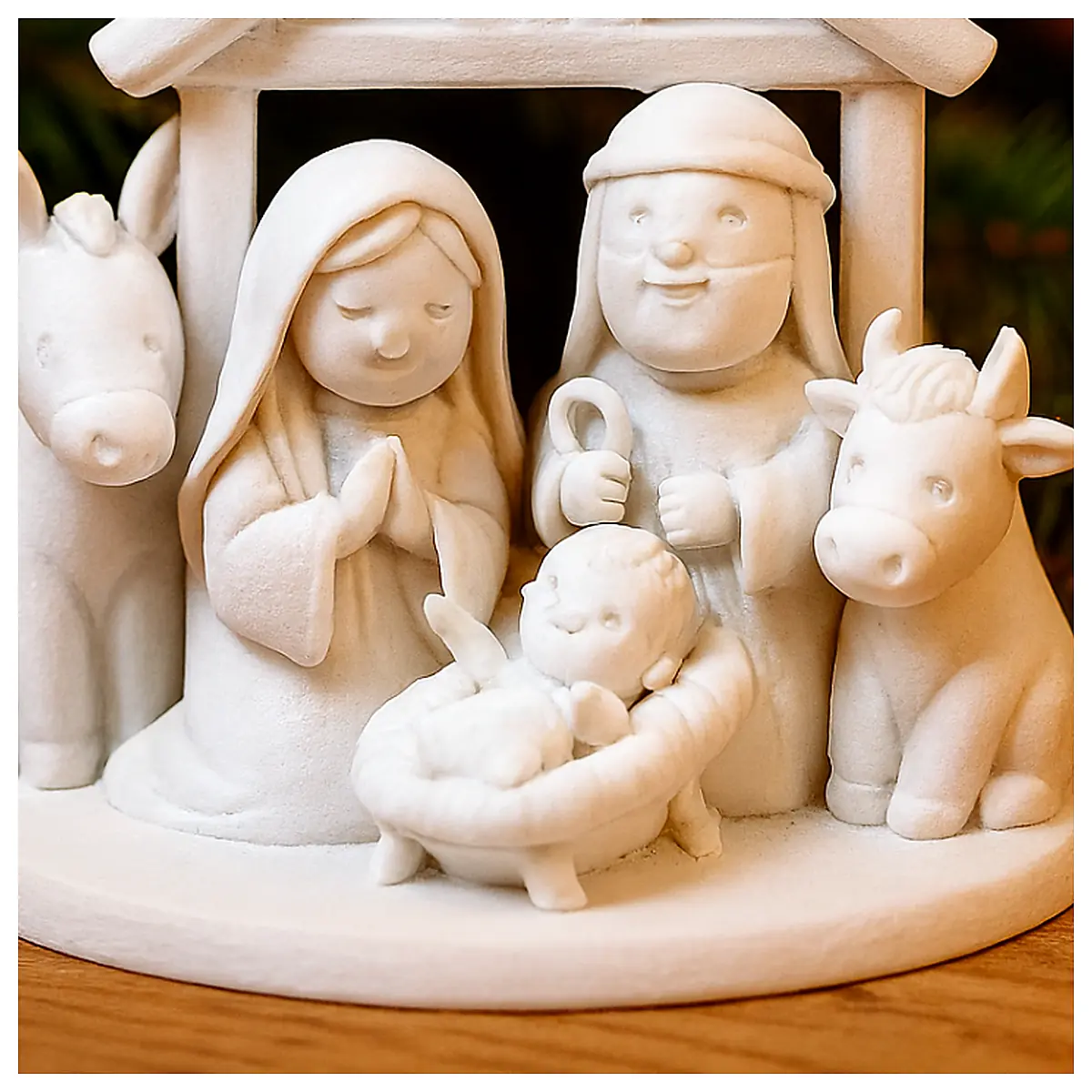 Nativity Scene Cartoon Christmas Decorations Jesus Mary Holy Family Festive Gift Christmas Theme Religious Art
