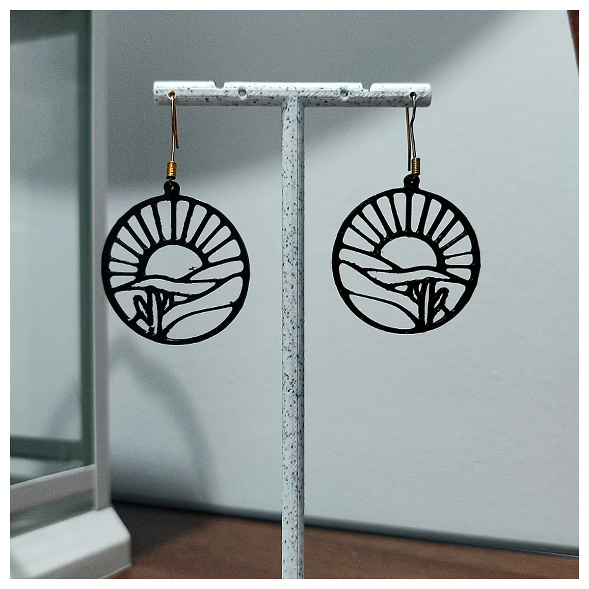 Desert Sunrise Earrings Geometric Jewelry Art Decor Earrings ful Pieces Buy Now