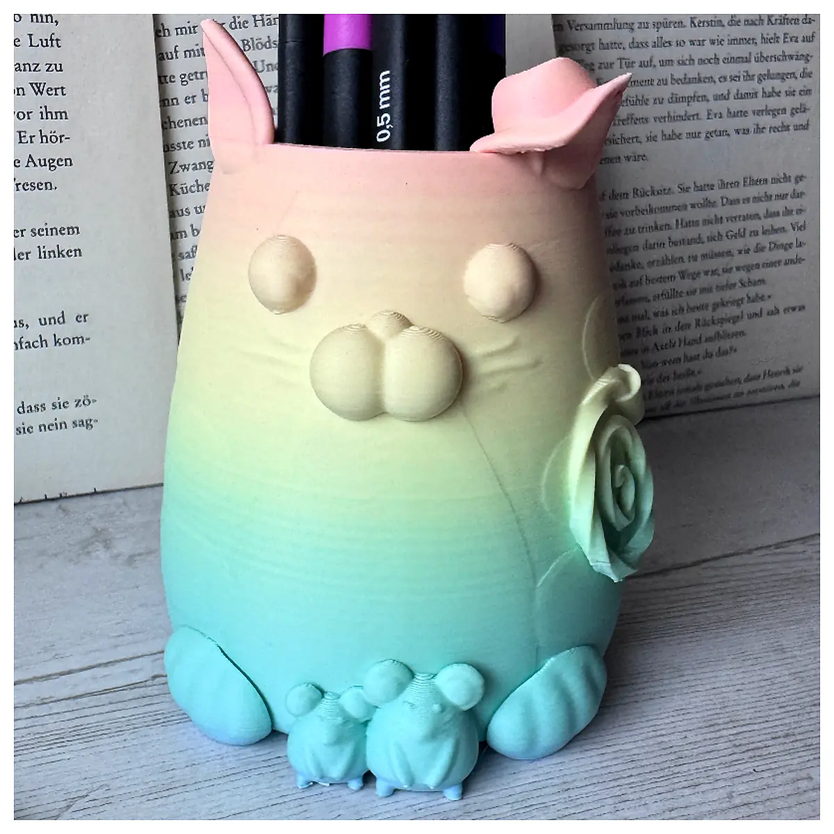 Cat Holder Indie Cute Desk Organizer Pet Supplies Creative Gift Office Learning Storage Independent Cat Theme Pet Accessories