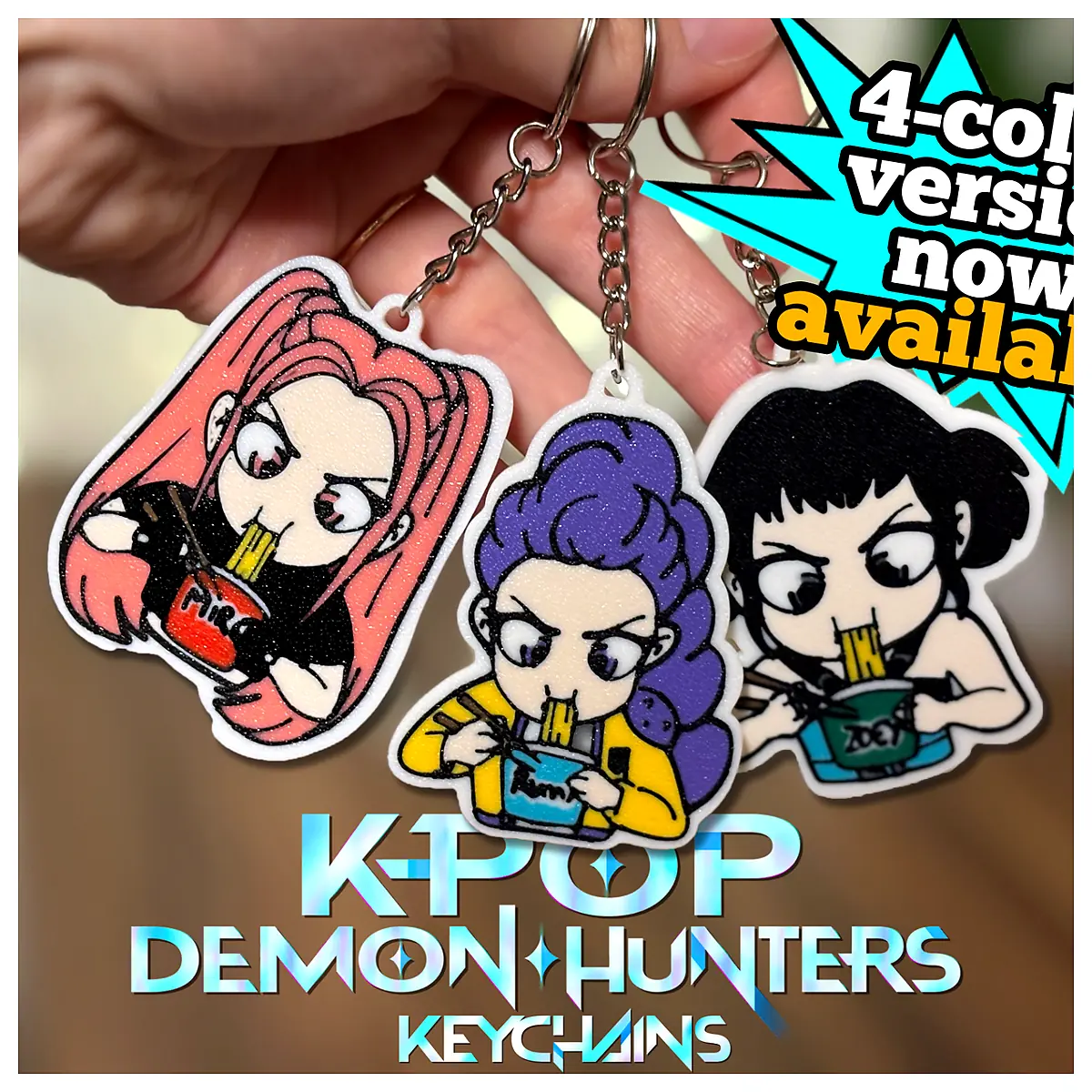 KPop Anime Demon Hunters Ramen Keychains Collectible Charms Food Bowl Keyrings Anime Accessories