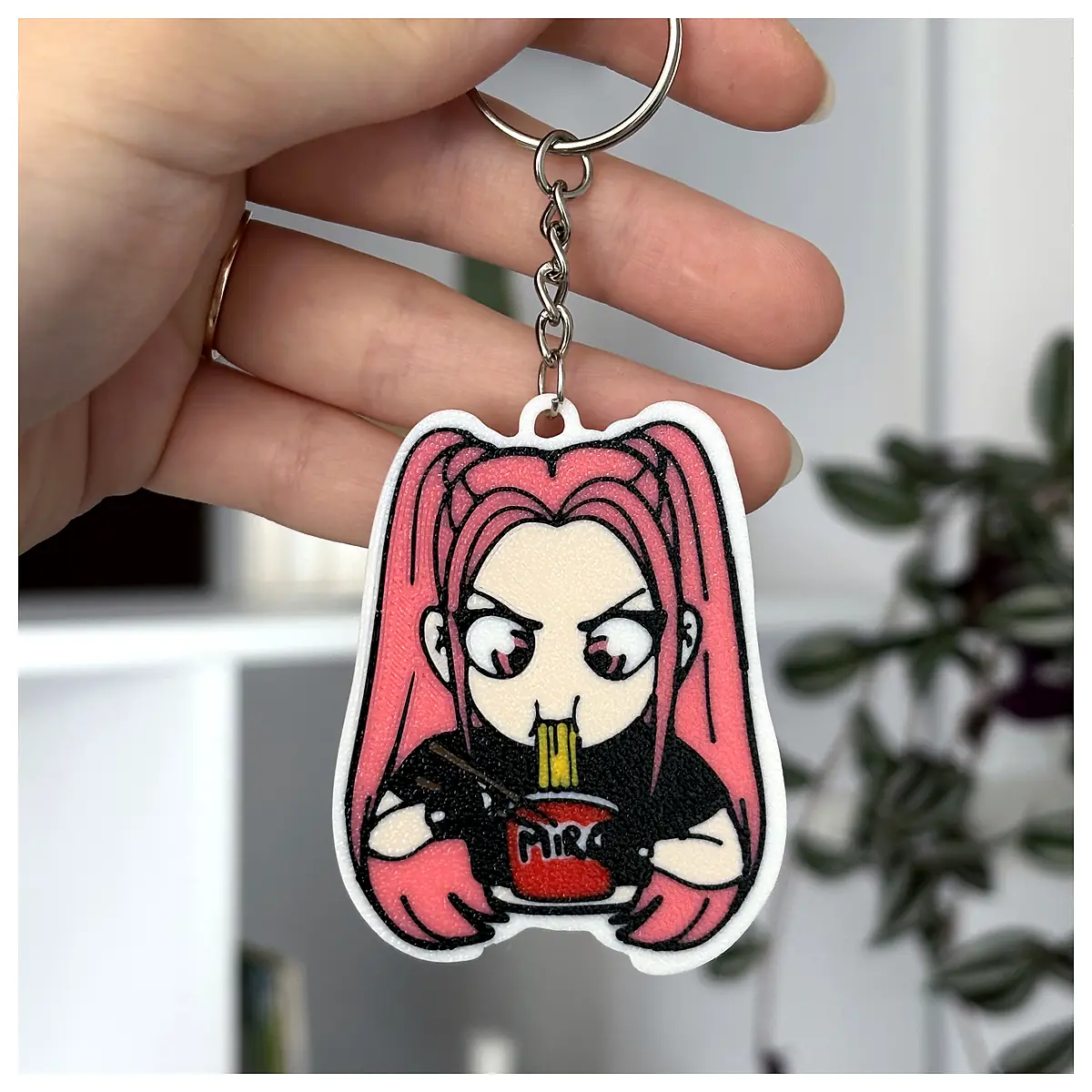 KPop Anime Demon Hunters Ramen Keychains Collectible Charms Food Bowl Keyrings Anime Accessories