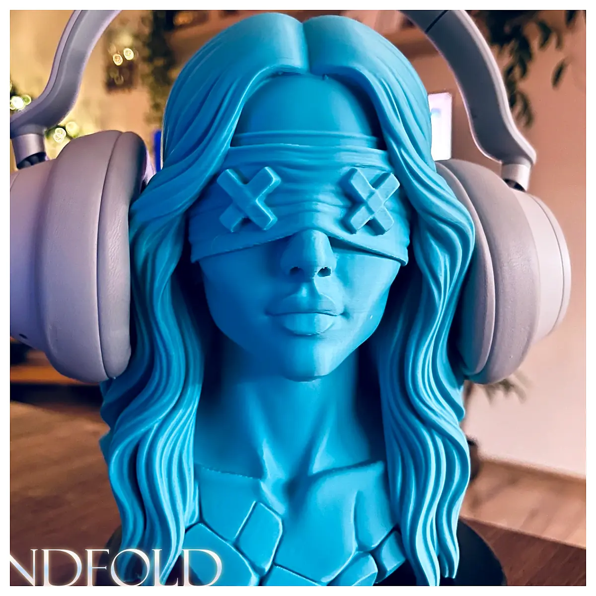 Blindfolded Girl Headphone Hat Holder Music Accessory Head Support Protection Convenient Ideal for Kids Music Lovers