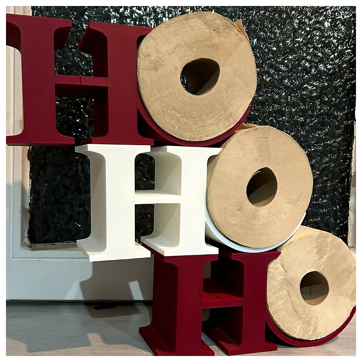 Holiday Toilet Paper Holder Wall Mounted Accessory Christmas Decor Bathroom Shelf Universal Support