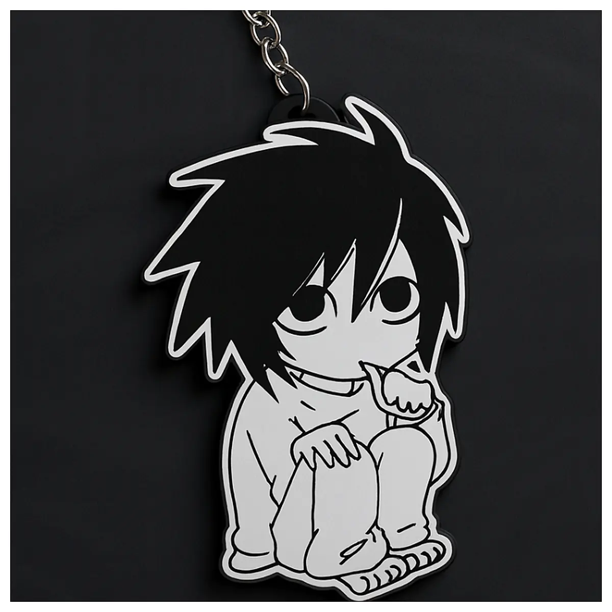 Keychain L Kira Black Shinigami Character Collectible Anime Accessory Keyring