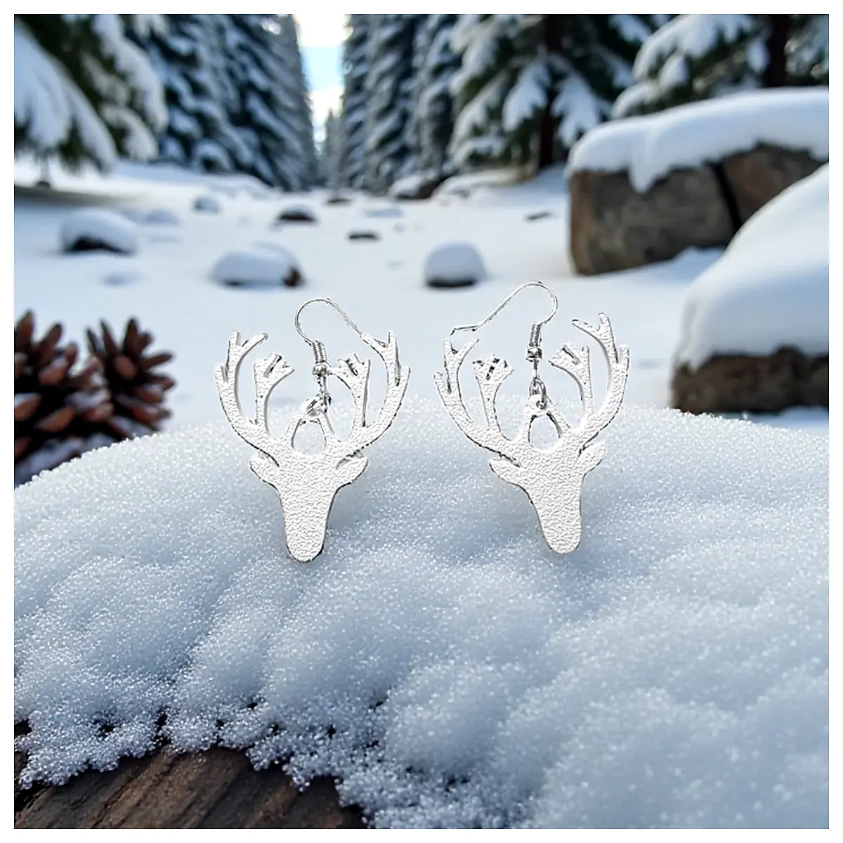 Deer Antler Earrings Women s Jewelry Decoration Animal Memorial Gift Natural Eco Elegant Multiple Options