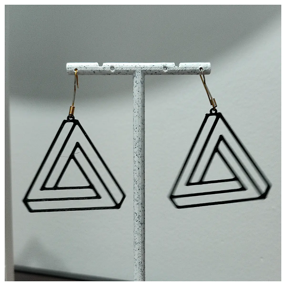 Penrose Triangle Earrings Geometric Earrings Multi faceted Earrings 3D Jewelry Decor Buy Now
