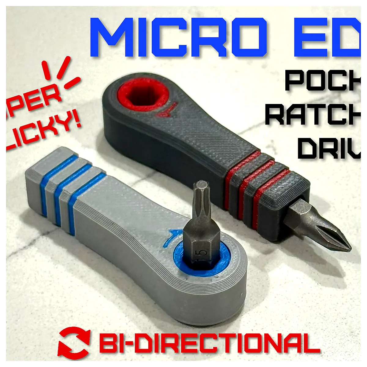Micro EDC Pocket Ratchet Driver Print in Place Auto Repair Tools Parts Removal Diagnostic Tool