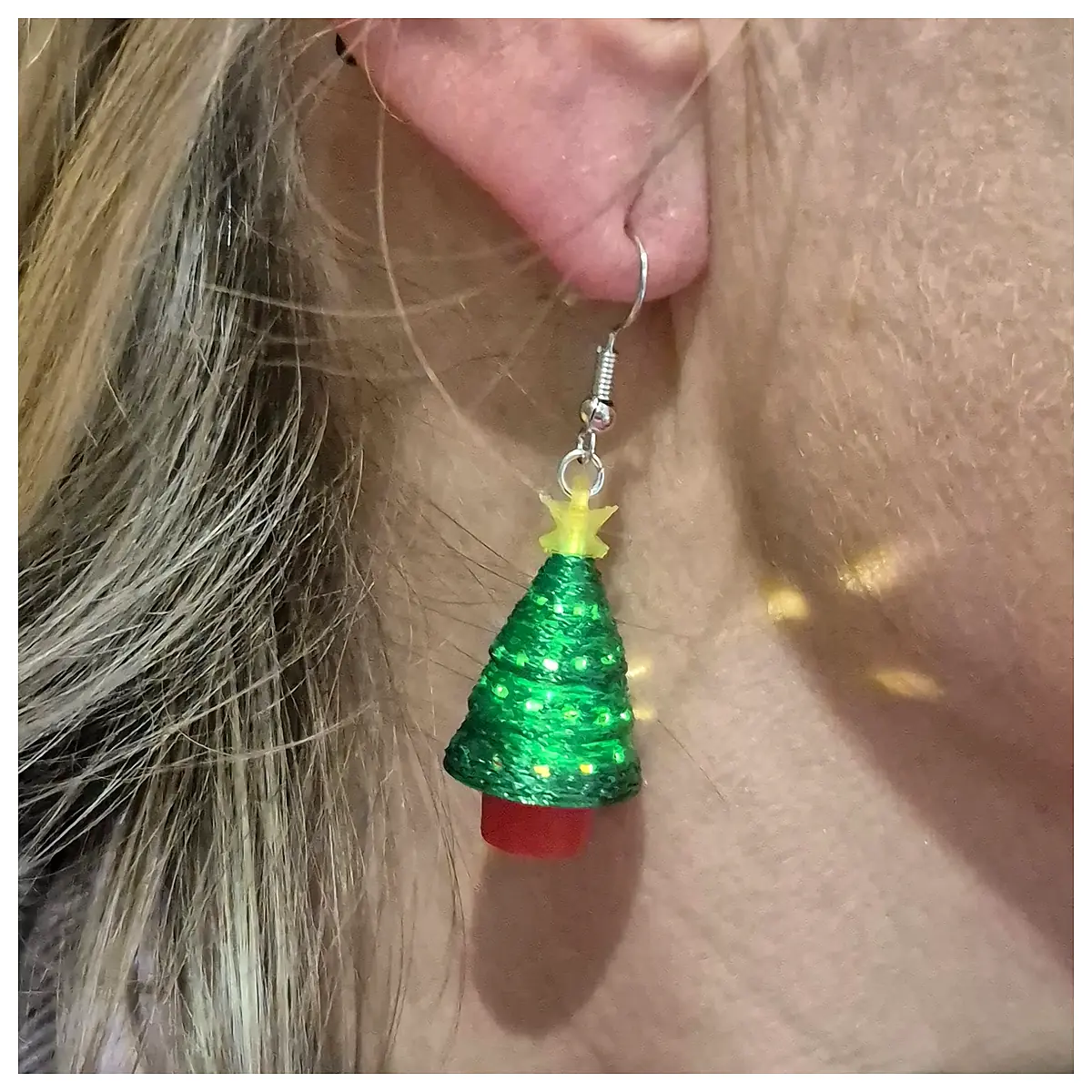 Flashing Xmas Tree Earrings Festive Decorations Christmas Gift Sparkly Earrings Holiday Earrings Xmas Decor