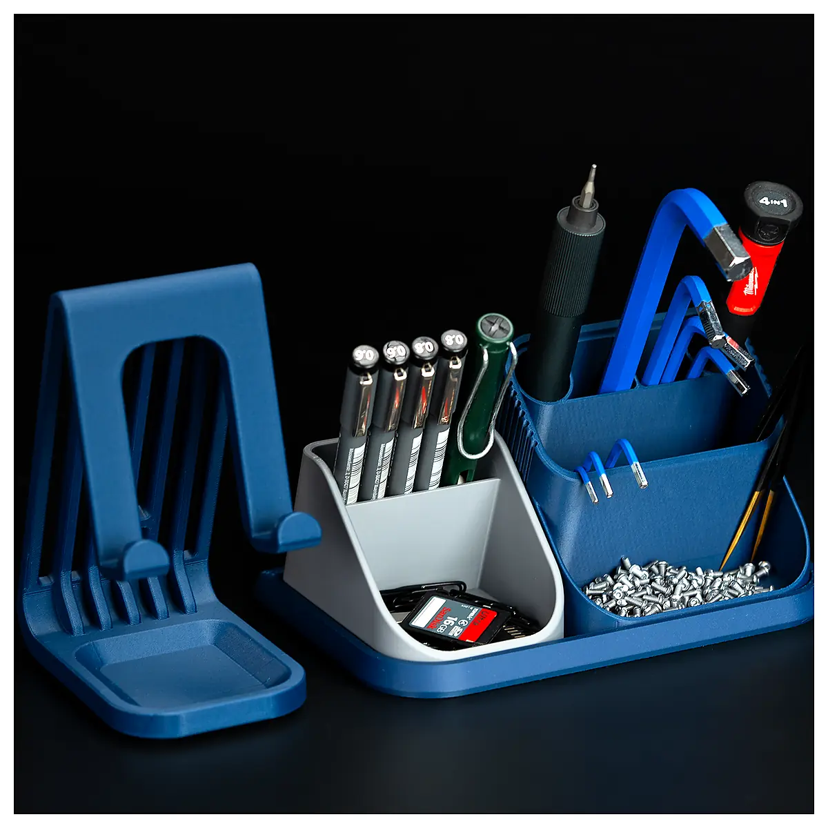 Modular Desk Organizer System iPhone Stand Module Adjustable Storage Accessory Office Desk Organizer