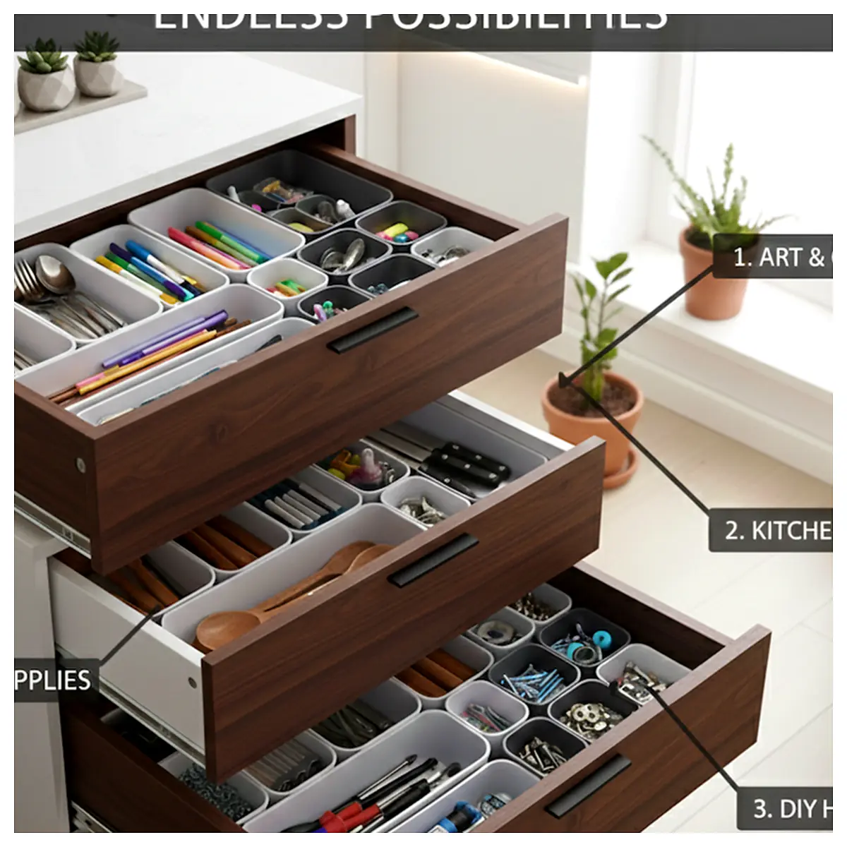 Drawer Organizer System Universal Storage Solutions Drawer Dividers Organization Parts Accessories