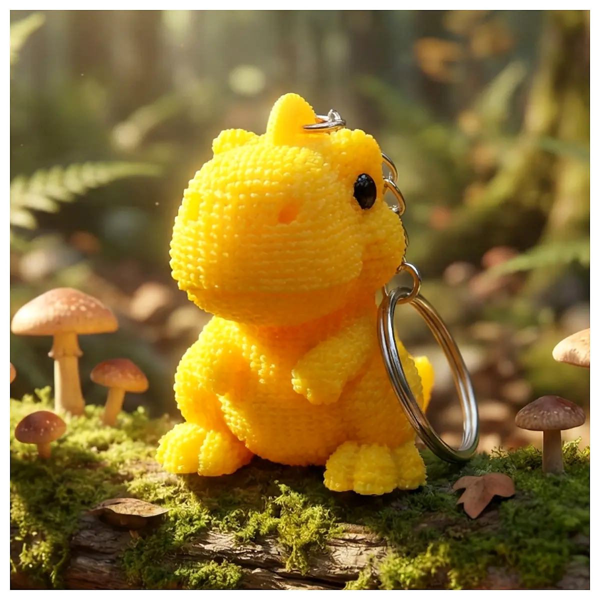 Knitted T Rex Keychain Figurine Cute Dinosaur Gift Novelty Animal Craft Handmade Toy