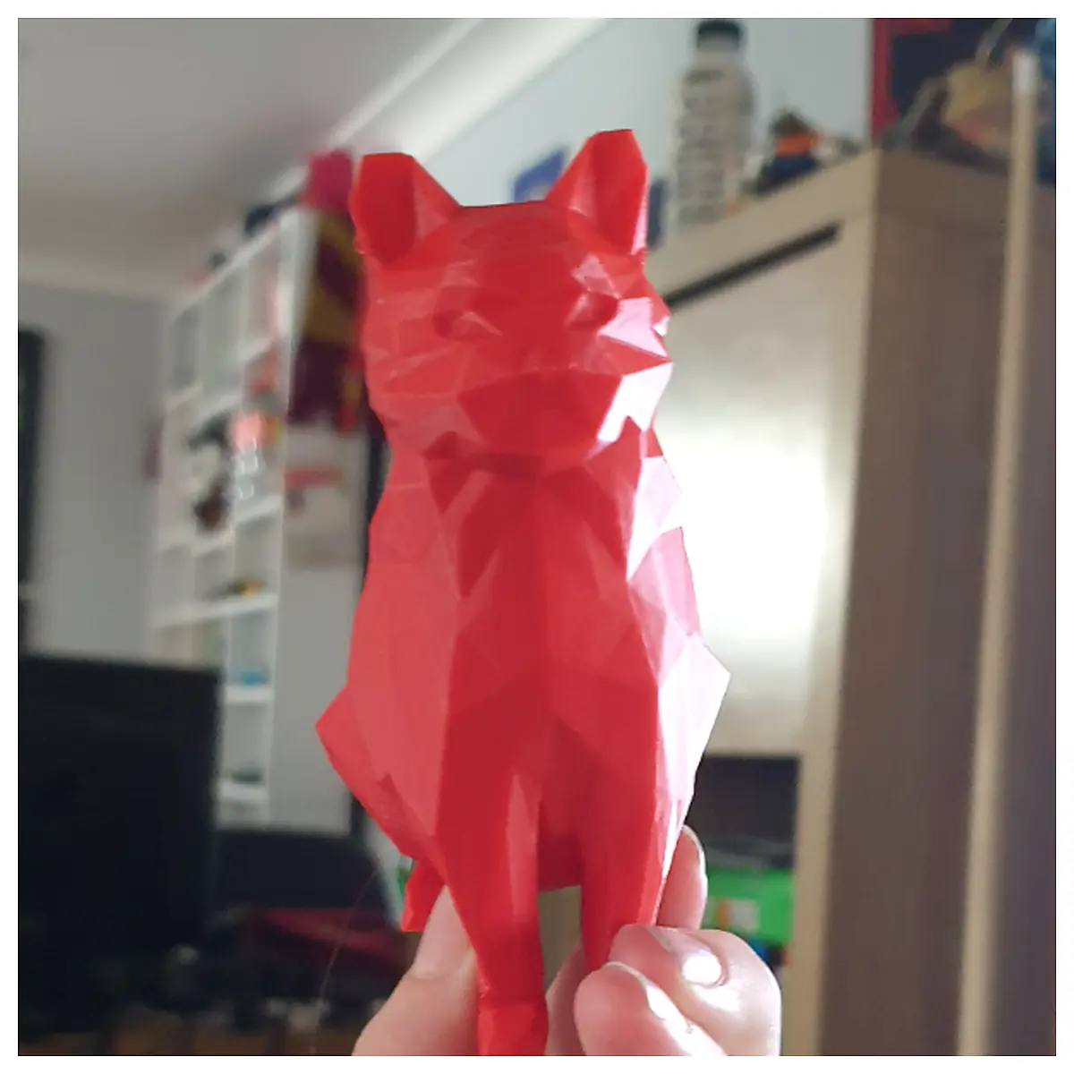 Large Low Poly Cat Model 3D Print Pet Decoration Toy Accessories Scene Setting Game Character Props