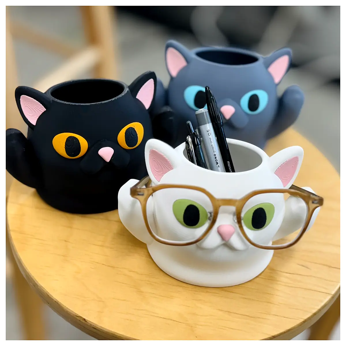 Multi Purpose Pen Holder Glasses Stand Desk Organizer Storage Rack Support Protection Decoration Creative