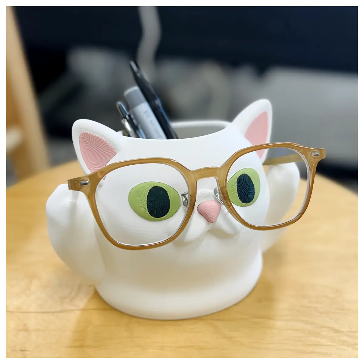 Multi Purpose Pen Holder Glasses Stand Desk Organizer Storage Rack Support Protection Decoration Creative