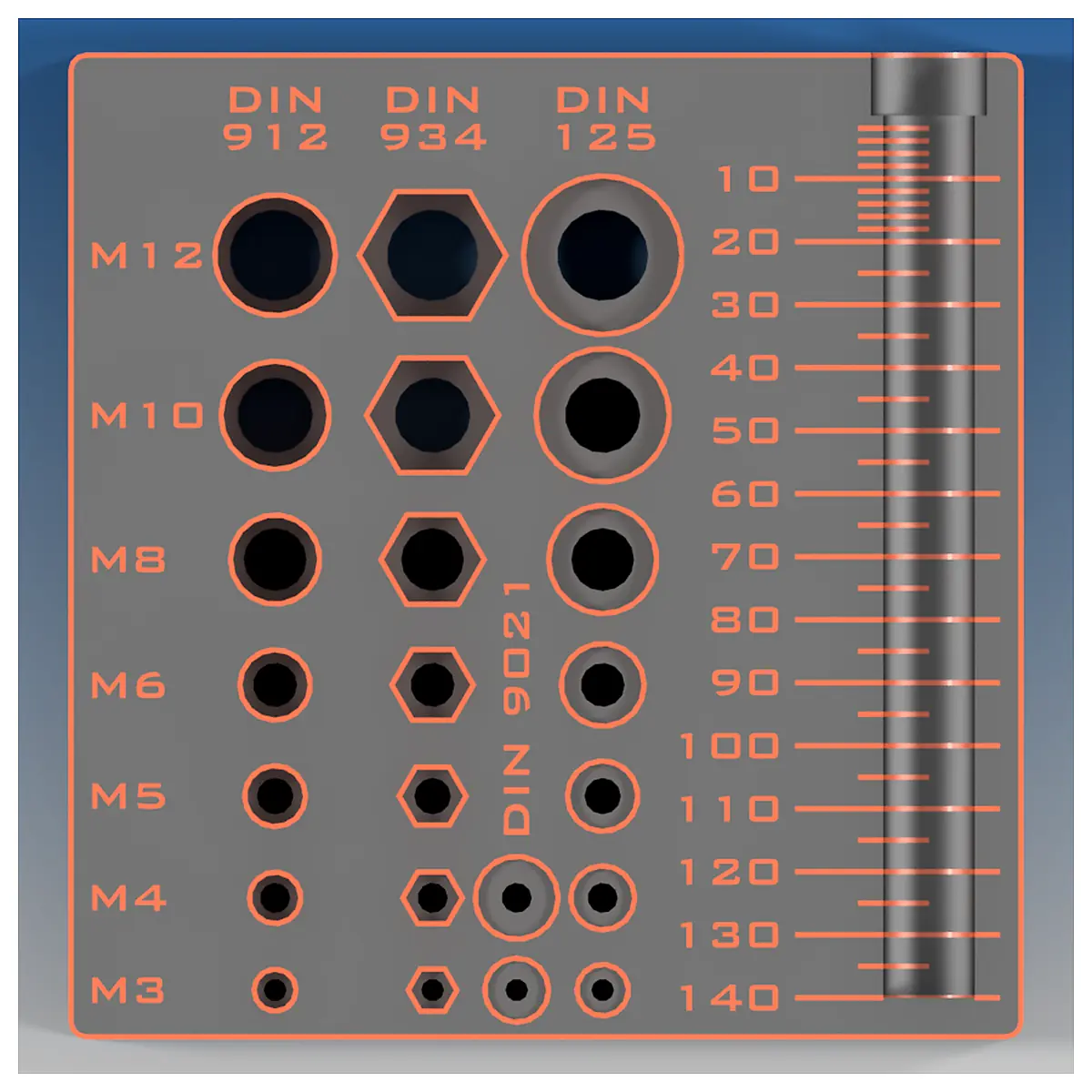 Screw Measuring Tool DIN 912 934 125 Thread Gauge Dimension Measurement Screw Parts Specs