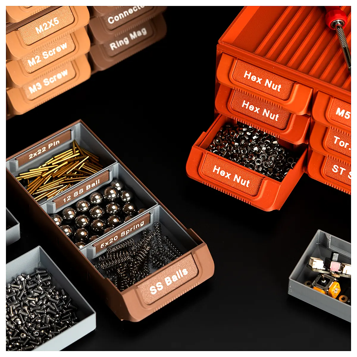 Stackable Workstation Drawer Organizer Parts Storage Solutions Desktop Storage Tooling