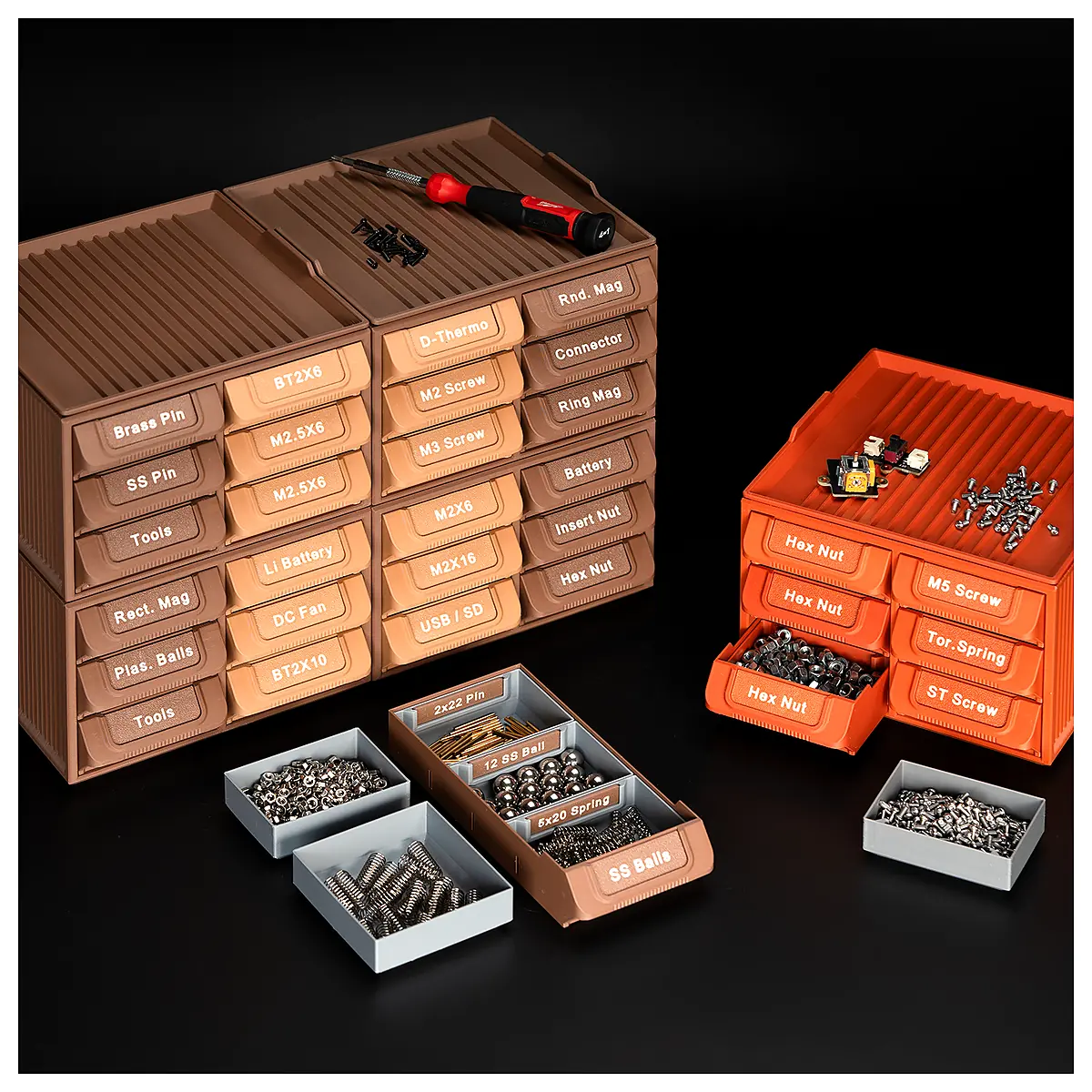 Stackable Workstation Drawer Organizer Parts Storage Solutions Desktop Storage Tooling