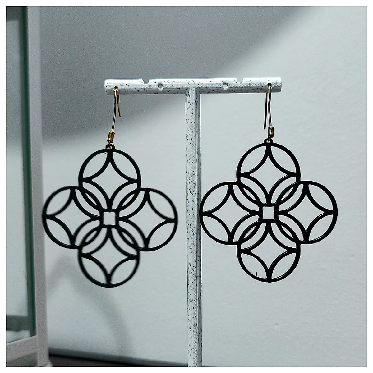 Gothic Lattice Earrings Black Victorian Lace Earrings Decorative Ear Cuffs Elegant Jewelry Repair Parts