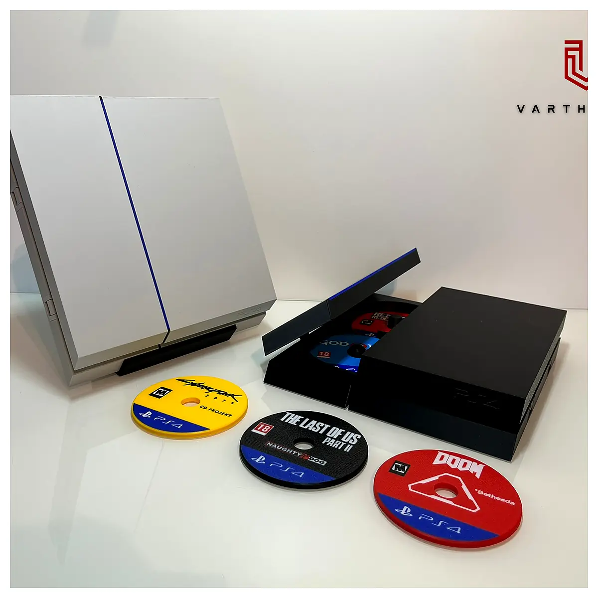 PS4 Console 25 Game Coasters Set Gaming Accessories Console Decor Gift Idea