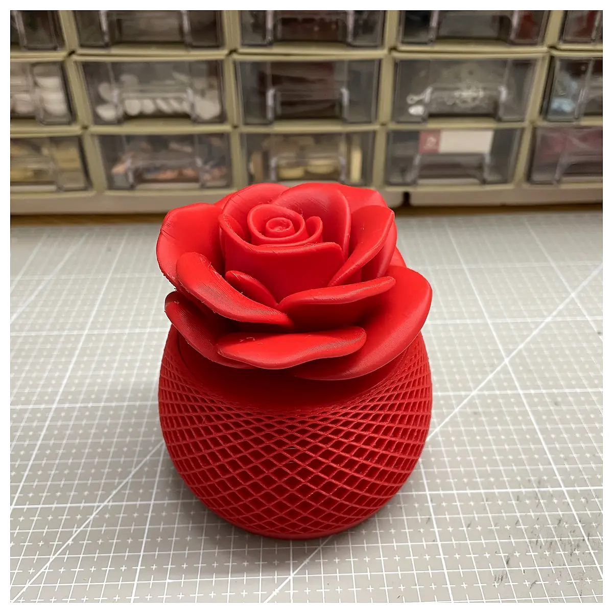 Rose Lid Small Item Storage Box Organizer Storage Solutions Parts Repair Storage