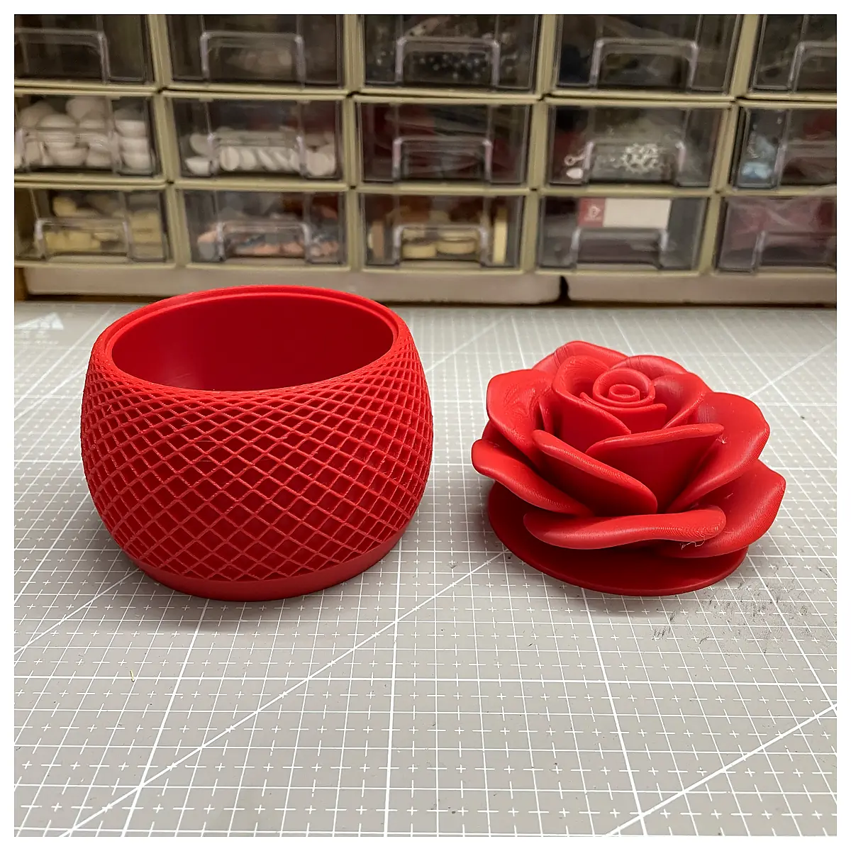 Rose Lid Small Item Storage Box Organizer Storage Solutions Parts Repair Storage
