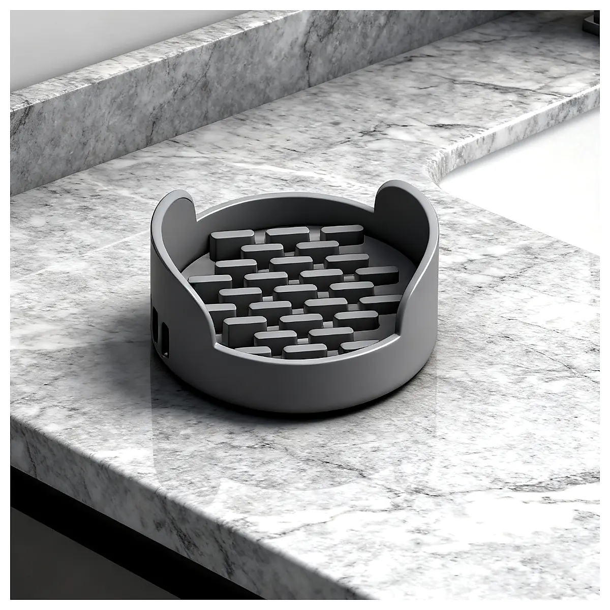 Round Soap Dish Rotating Drain Soap Holder Bathroom Accessory One Way Slide