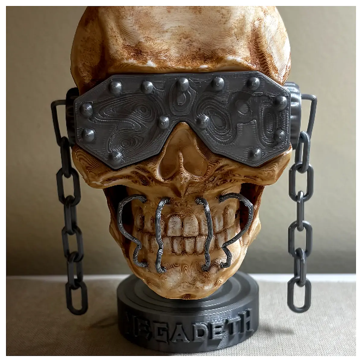 Megadeth Skull Statue Model Display Stand Band Collectible Decoration Desk Accessory Music Gift