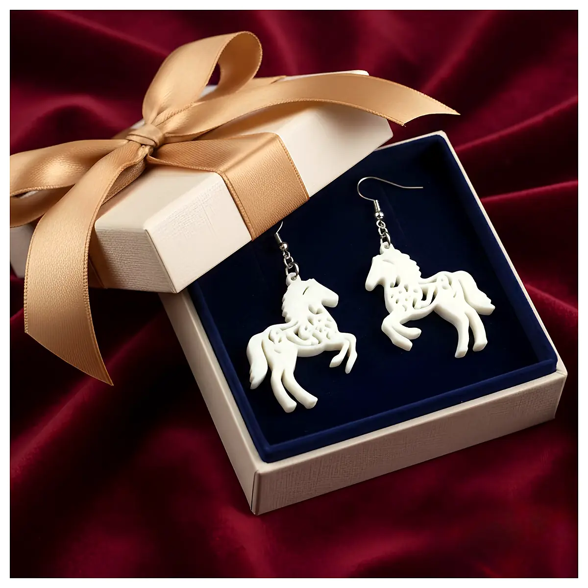 Ethereal Horse Silhouette Earrings Abstract Equestrian Jewelry Delicate Gift Art