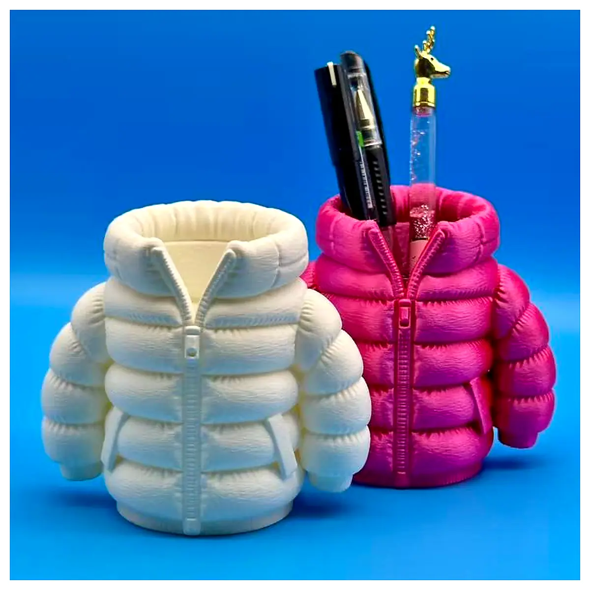 Puffer Jacket Pen Holder Large Opening Organizer Stationery Supplies Bulk Buy Study Accessories