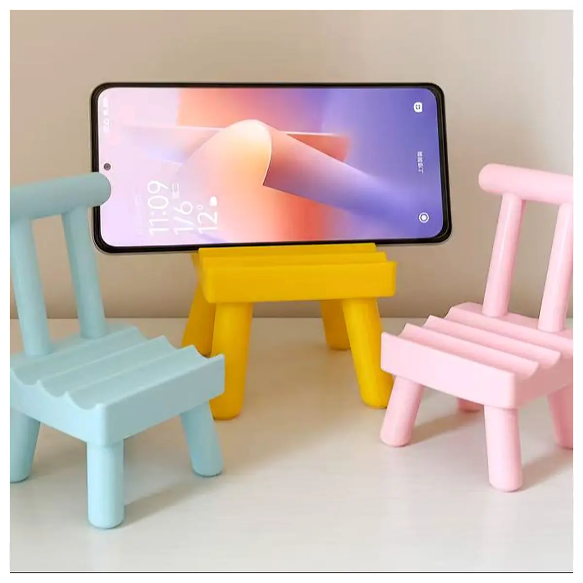 Phone Stand Small Chair Binge Watching Gadget Phone Holder Accessory Viewing Support Multi Angle Stand