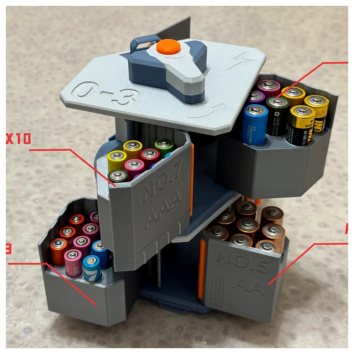 Rotating Battery Storage Box Parts Repair Storage Box Layered Compartments Product Name Battery