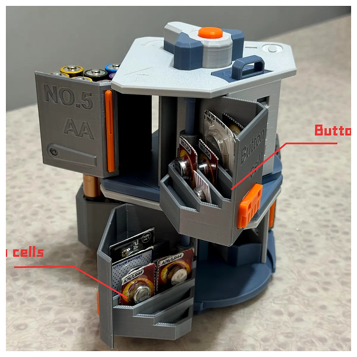 Rotating Battery Storage Box Parts Repair Storage Box Layered Compartments Product Name Battery