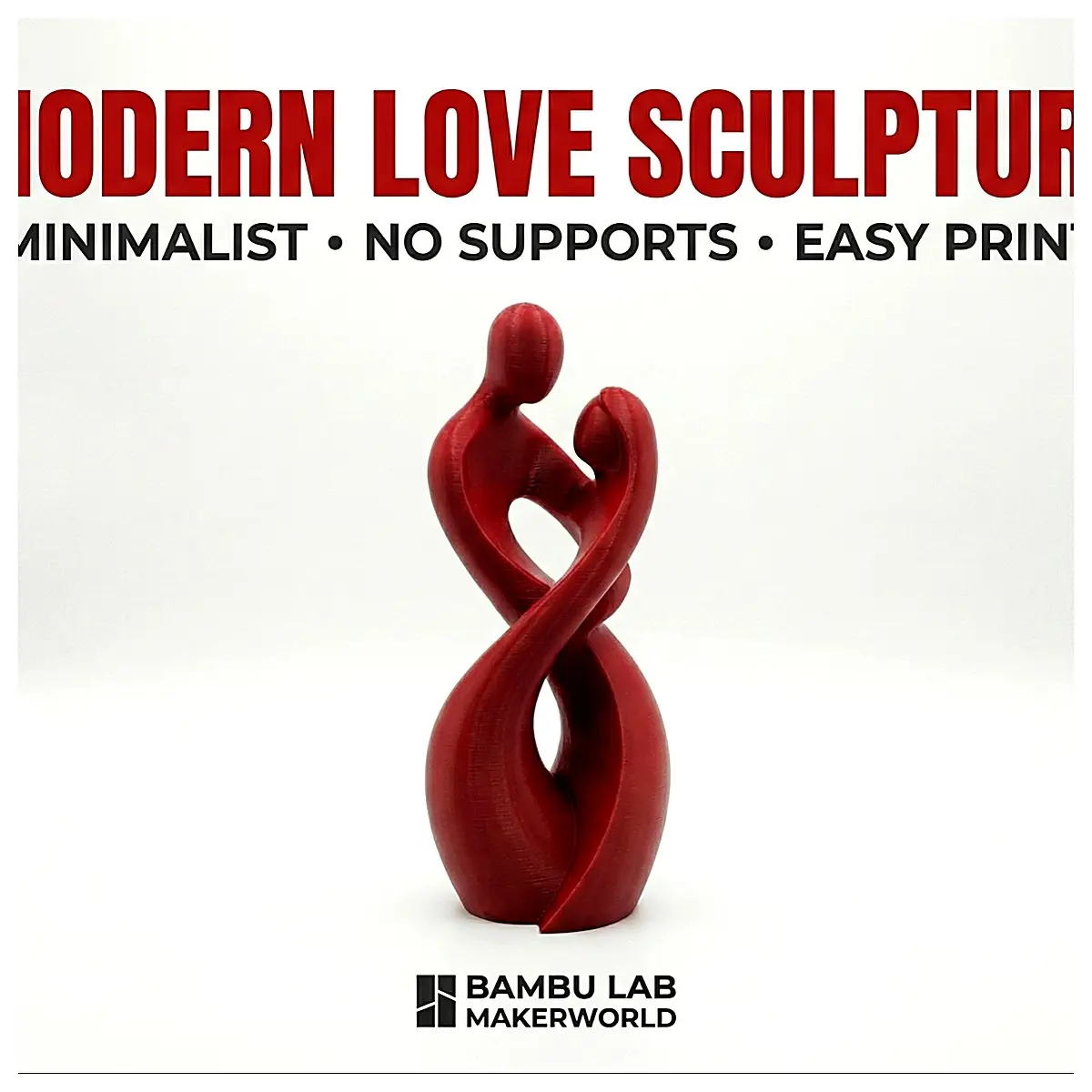 Modern Abstract Couple Sculpture Print Template Art Figurine Home Decor Decorative Item Gift Wall Decoration Minimalist Modern
