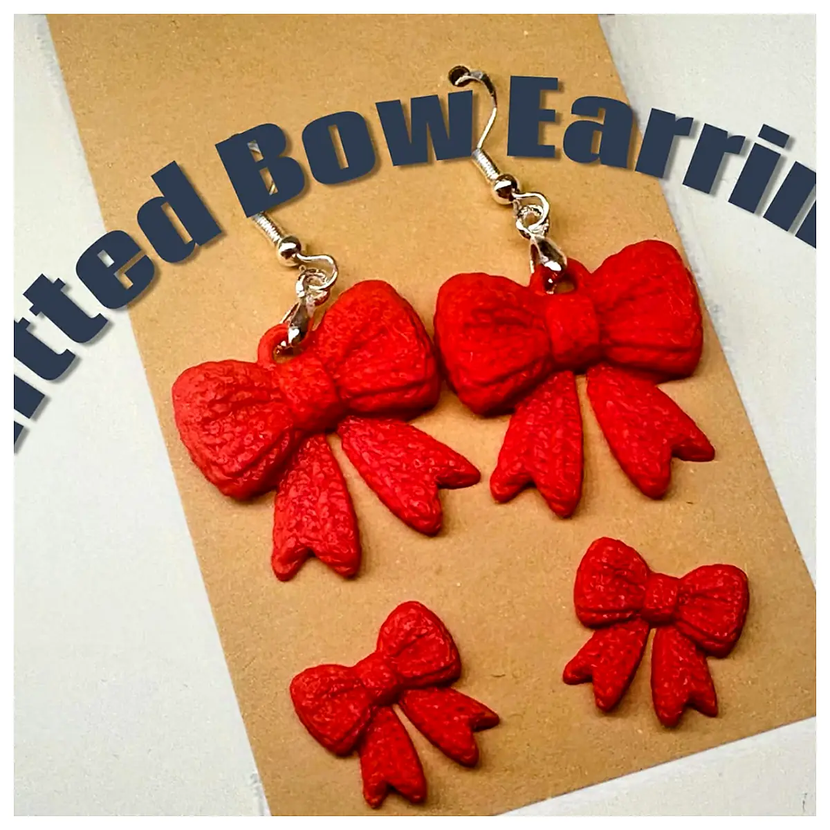 Knitted Bow Earrings Multi Accessories Festive Gift Decoration Hair Clips Silk Ribbon Embellishments