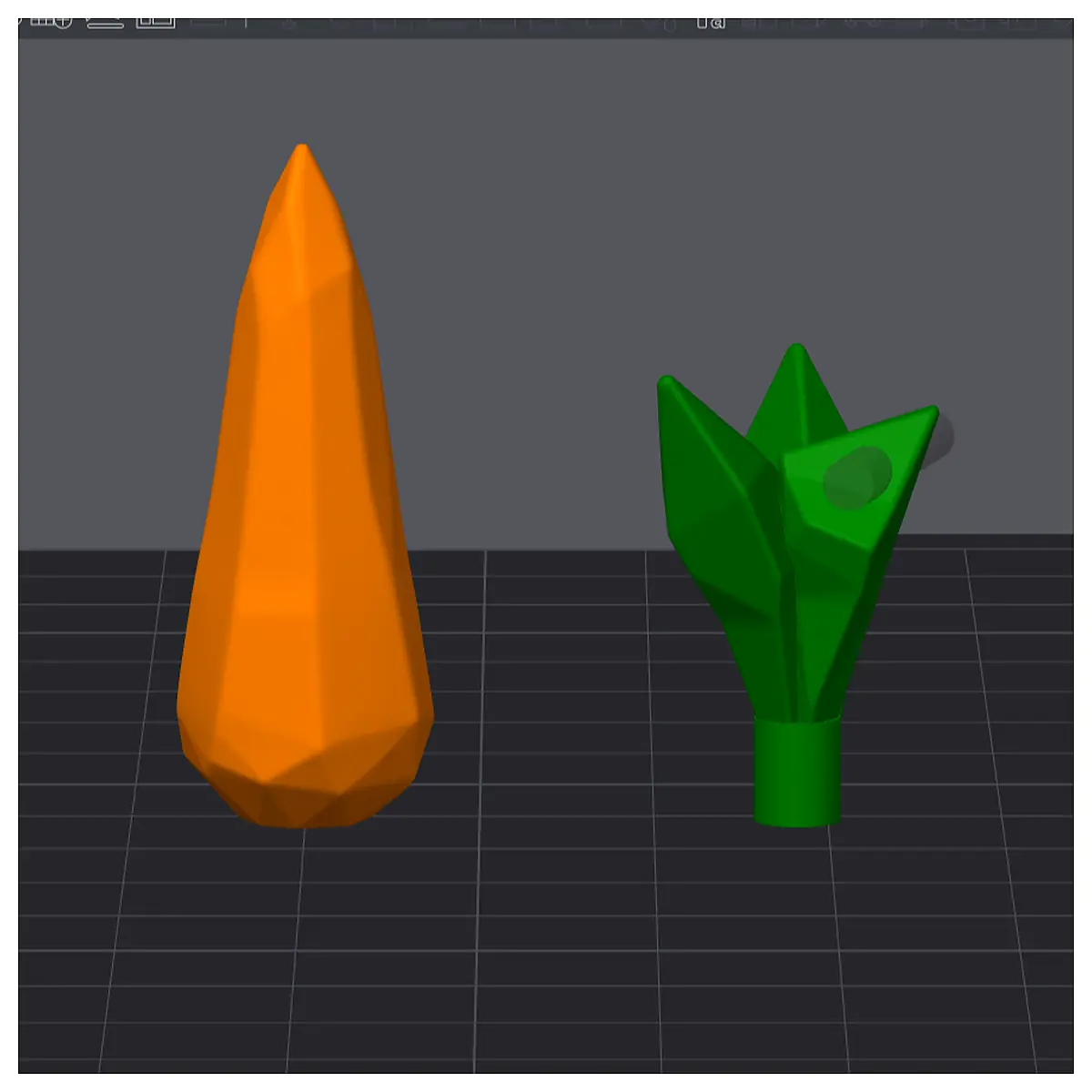 Low Poly Carrot Keychain 3D Printed Cute Car Decoration Phone Accessory Mini Gift Novelty