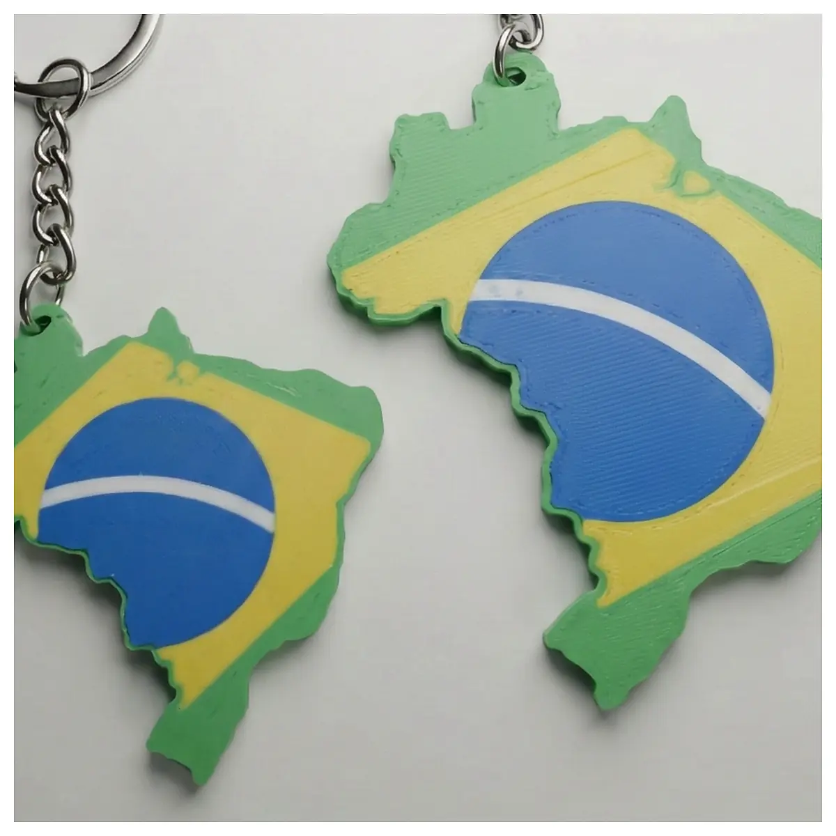 Brazil Flag Keychain Double Sided Low Waste Souvenir Gift Item Brazil Flag Accessories