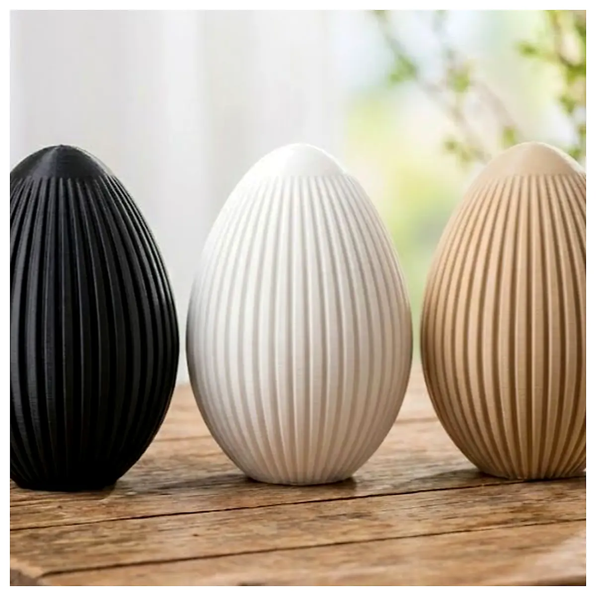 Modern Grooved Decor Egg Decorative Accent Home Ornament Creative Gift Wall Decoration Interior Accessories