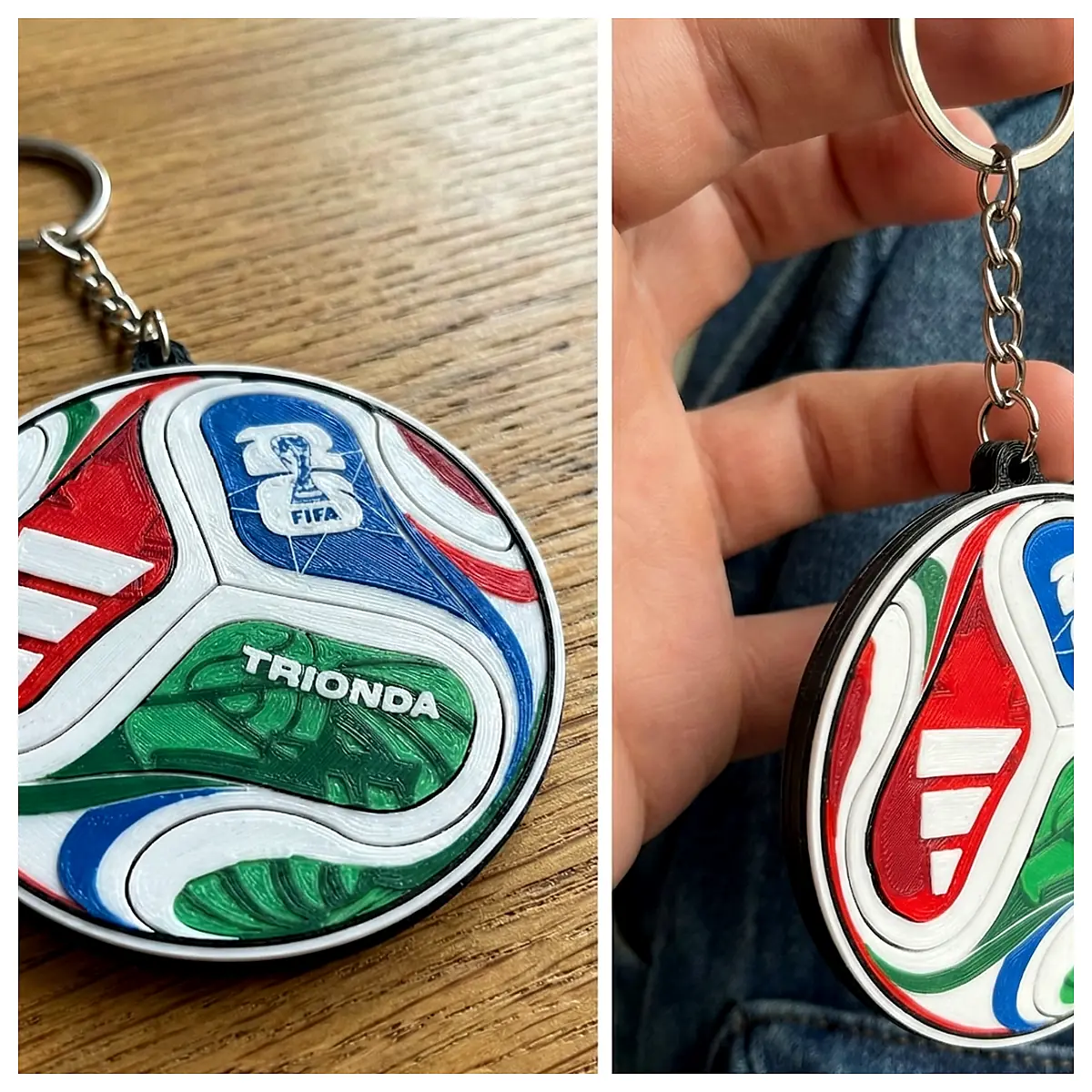 World Cup Ball Keychain Trionda Soccer Memorial Keyring Football Parts Repair Accessories