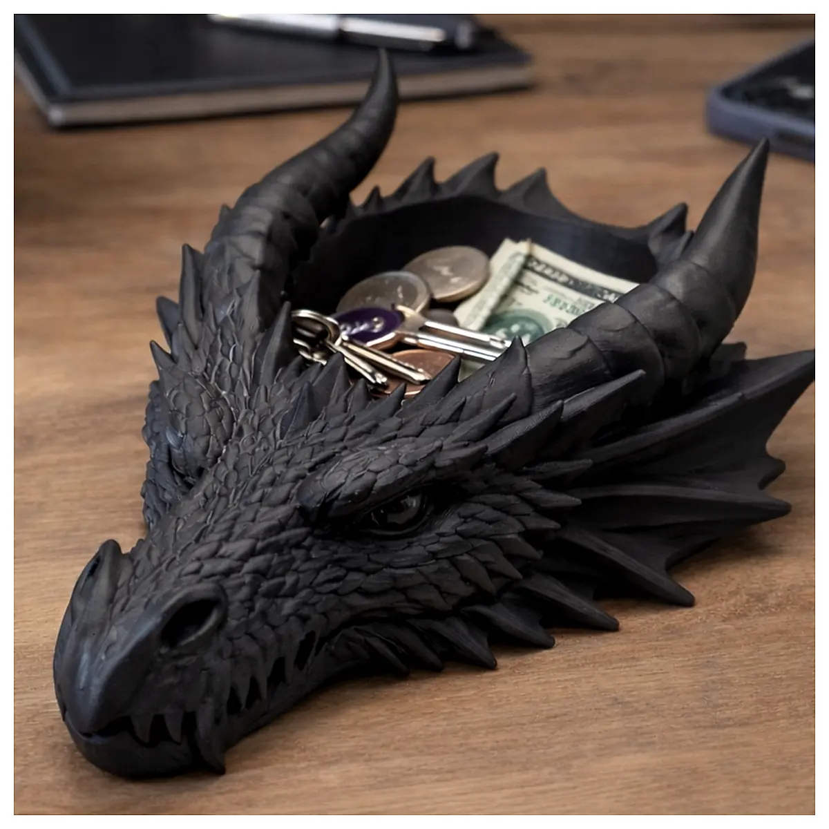Dragon Head Catchall Tray Desk Organizer Decorative Stand Storage Catchall Display Holder