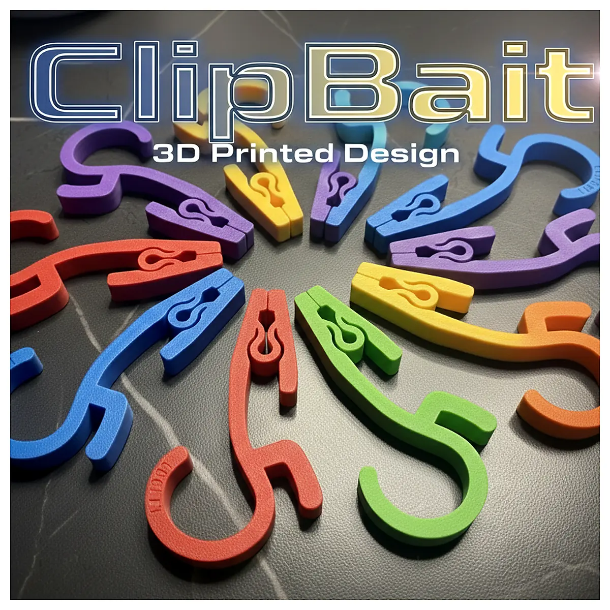 ClipBait V1 Hanging Hook Multi Purpose Wall Mount Utility Item Holder Storage