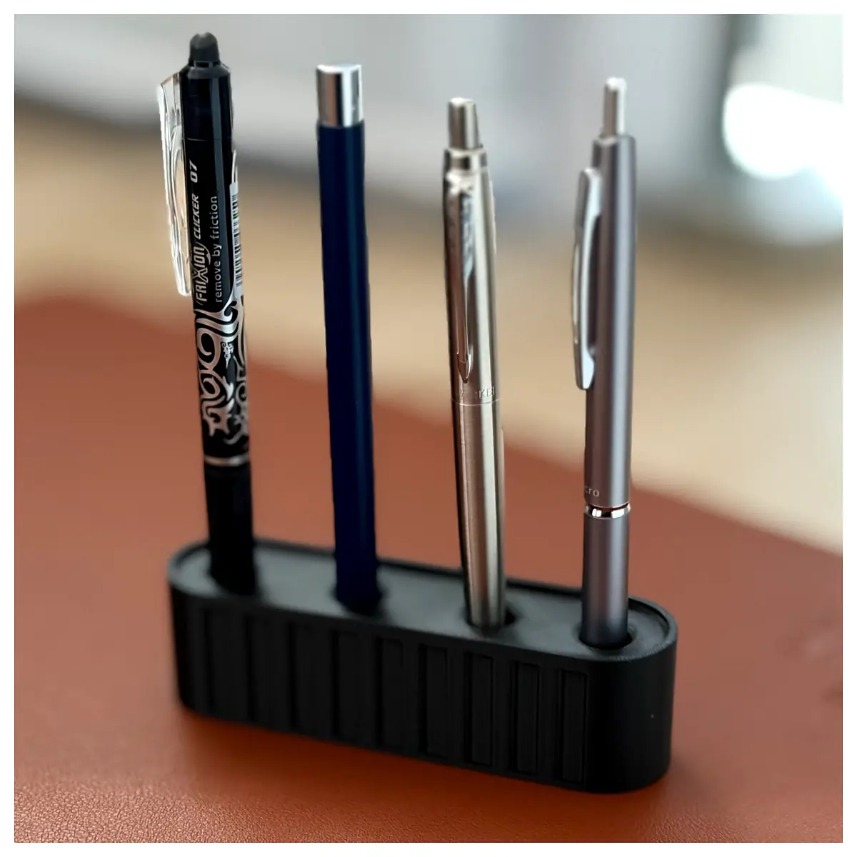 Modern Ribbed Desk Pen Holder 4 Pens Pen Organizer Pen Case Pen Stand Desk Accessory Office Supply Storage