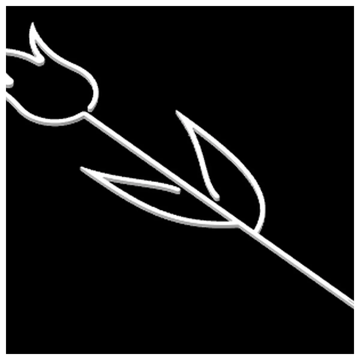 2D Line Art Tulip Illustration Vase Decor or Paper Stand Floral Wall Art Decorative Print Multi Flower Design Wall Hanging